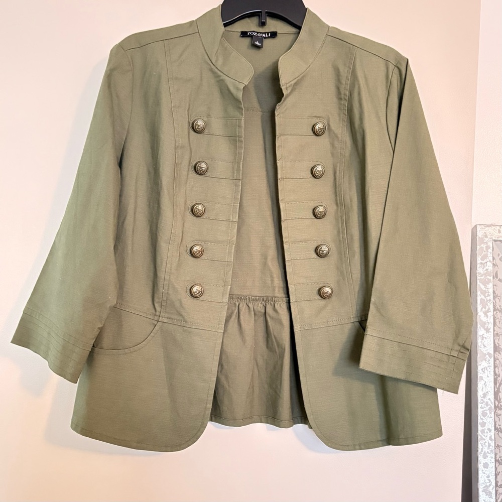 Roz&i  Olive Military-Inspired Women's Blazer